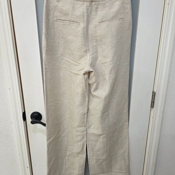 Wilfred Linen Slacks Women’s Size 6 Beige Wide Leg Pants - Picture 11 of 13